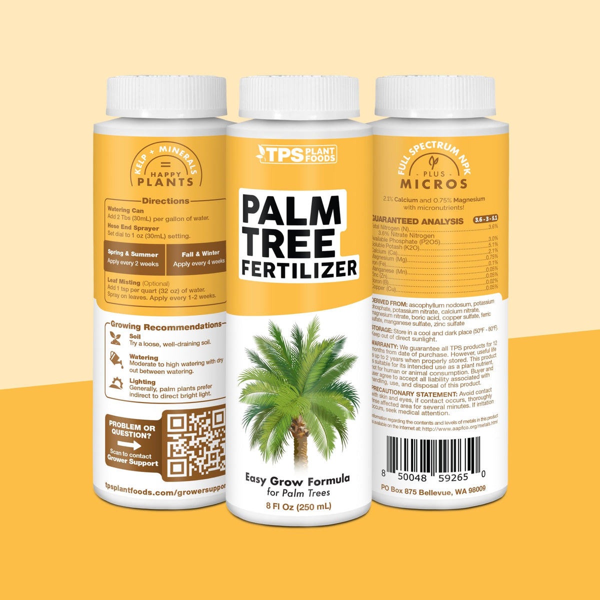 TPS NUTRIENTS premium palm care liquid promotes lush growth and resilience.