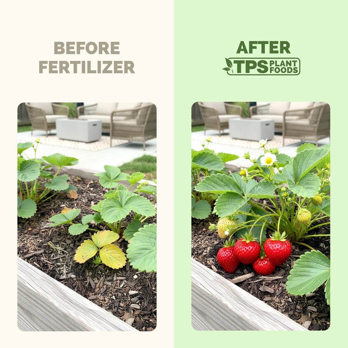 TPS NUTRIENTS Strawberry Fertilizer healthy-leaves supports balanced growth.