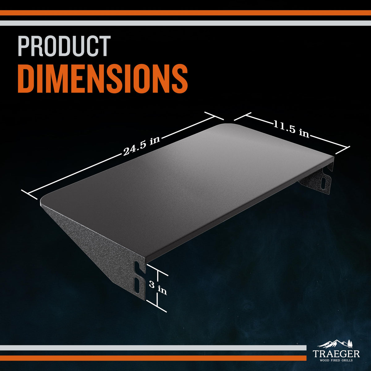 Traeger BAC362 folded-front shelf flat for compact storage beside grill cover