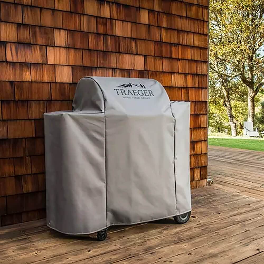 Traeger BAC505 water-resistant cover blocks moisture, keeping your Ironwood 650 dry.