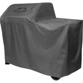 Traeger BAC761 Woodridge grill cover packaging image illustrates easy storage.
