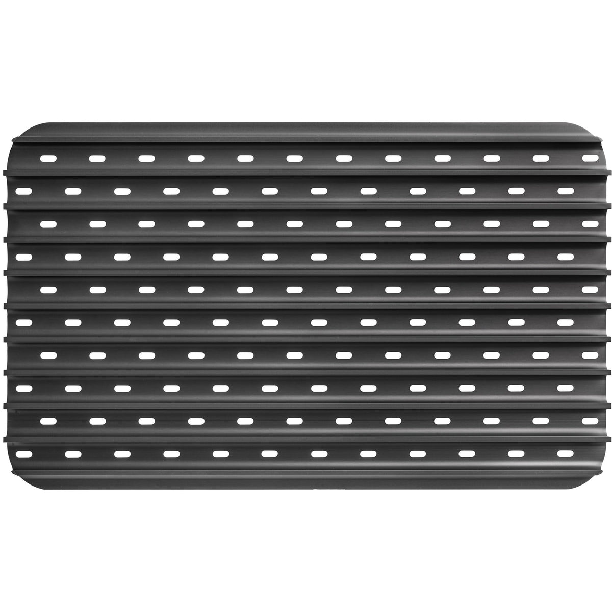 Traeger sear grate with 18.25 by 11.5 inch footprint on grill.