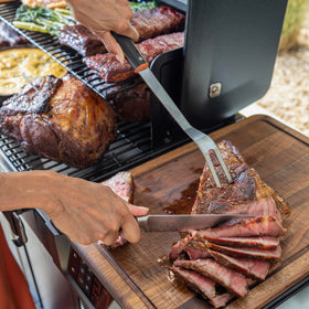 Hanging loop keeps your grill tools organized and ready.