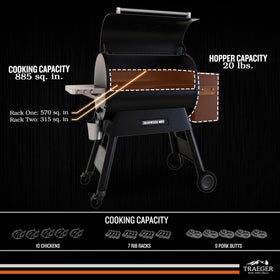 Traeger Ironwood 885 in Super Smoke mode for deeper smokiness.