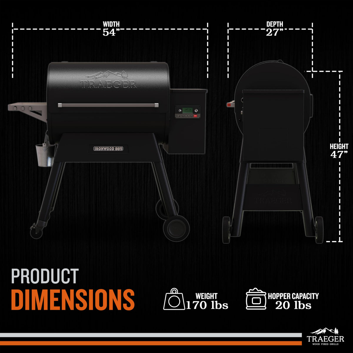 Traeger Ironwood 885 with WiFIRE control allows remote monitoring.