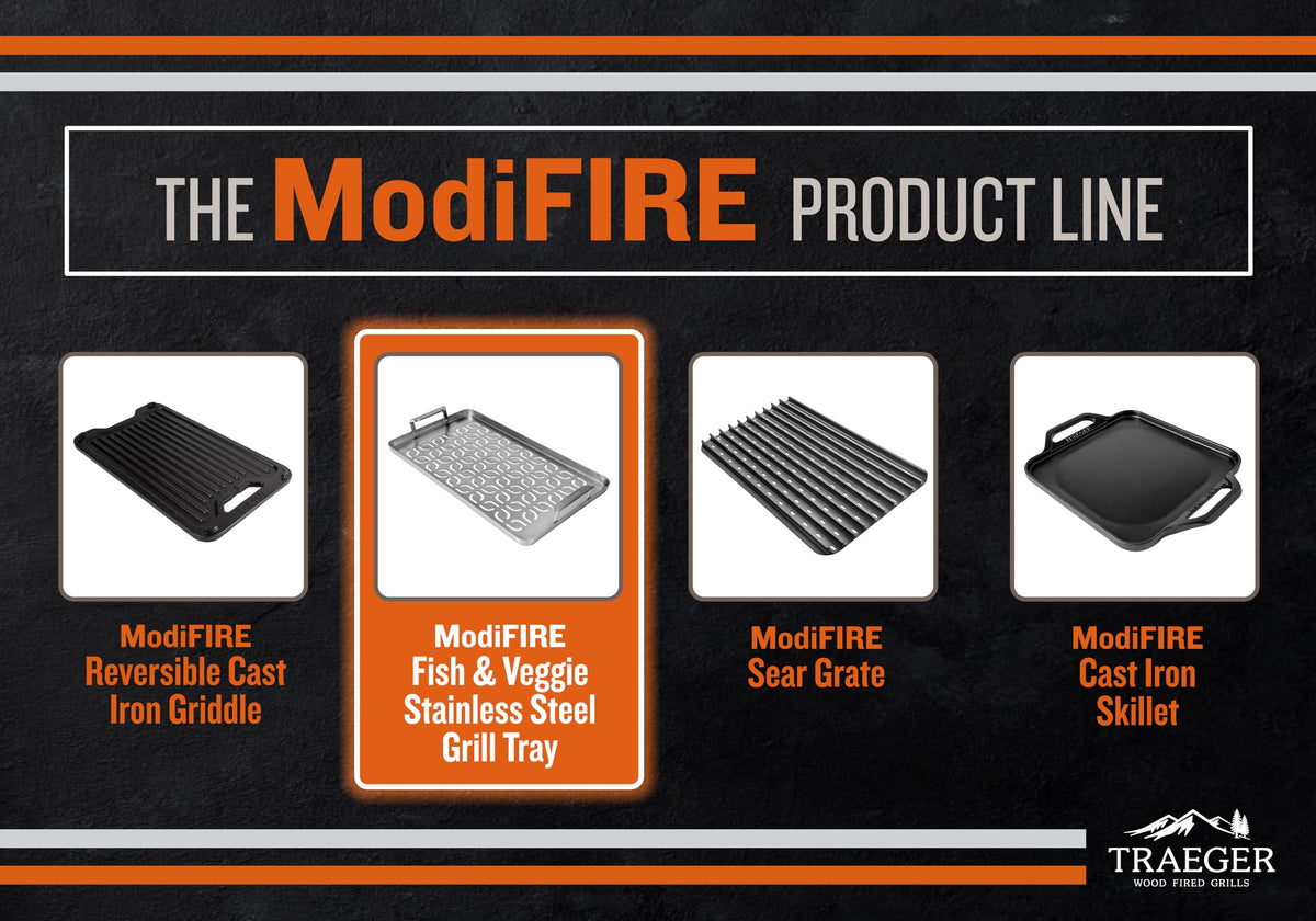 Traeger ModiFIRE tray cleans easily after flavorful outdoor meals.