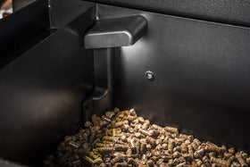 LED light illuminates the hopper for easy nighttime pellet checks.