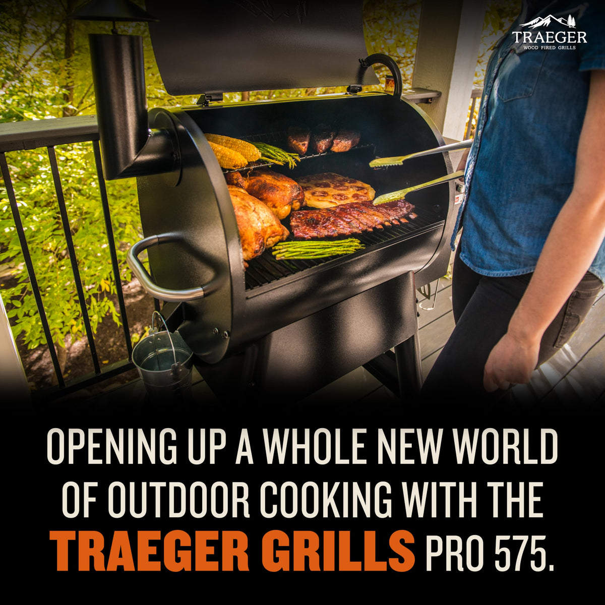 Traeger Pro 575 all-terrain wheels indicating portability and durability.