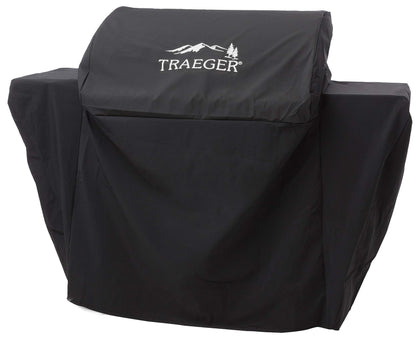 Traeger Select full-length grill cover shields grill from rain and sun, extending outdoor cooking