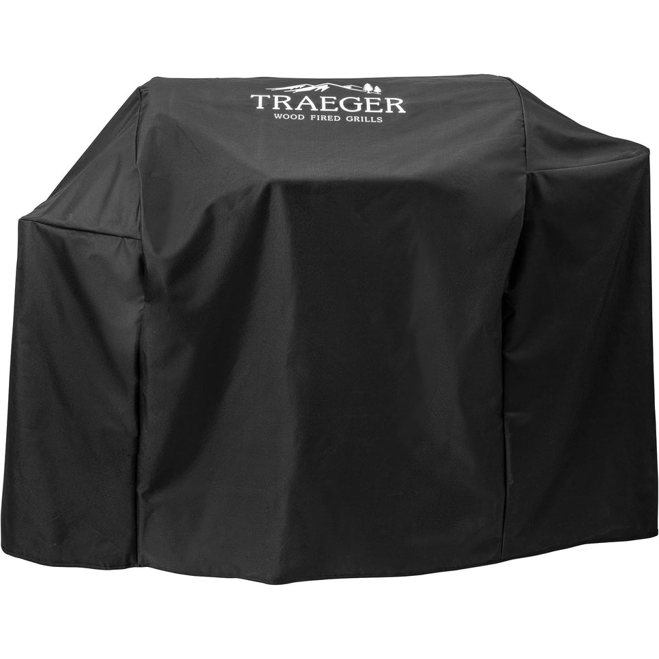 Traeger Silverton 810 cover front view shields the grill from rain and dust