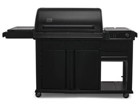 Traeger Woodridge Elite with side sear station for high-heat cooking
