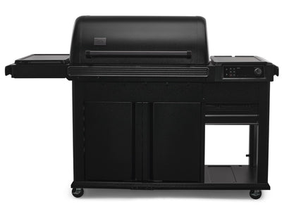 Traeger Woodridge Elite with side sear station for high-heat cooking