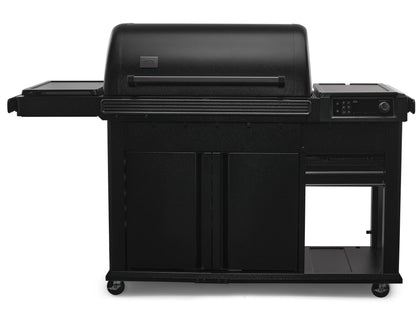 Traeger Woodridge Elite with side sear station for high-heat cooking