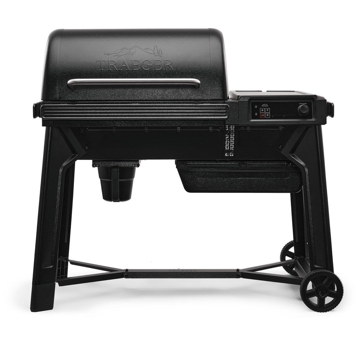 Traeger Woodridge grill exterior featuring durable finish for outdoor cooking.