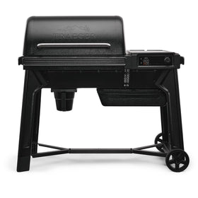 Traeger Woodridge grill exterior featuring durable finish for outdoor cooking.