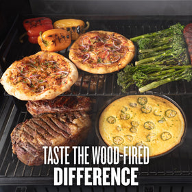 Traeger Woodridge Pro Plus control panel for precise, intuitive temperature control.