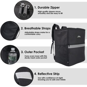 Trail maker insulated backpack side drink pockets for convenient beverage transport.
