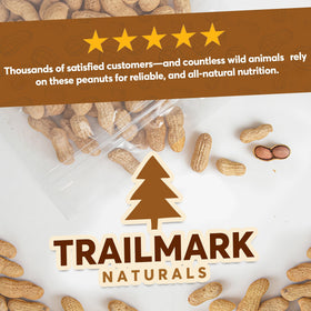Trailmark Naturals outdoor feeding station — bulk USA-grown peanuts for wildlife.