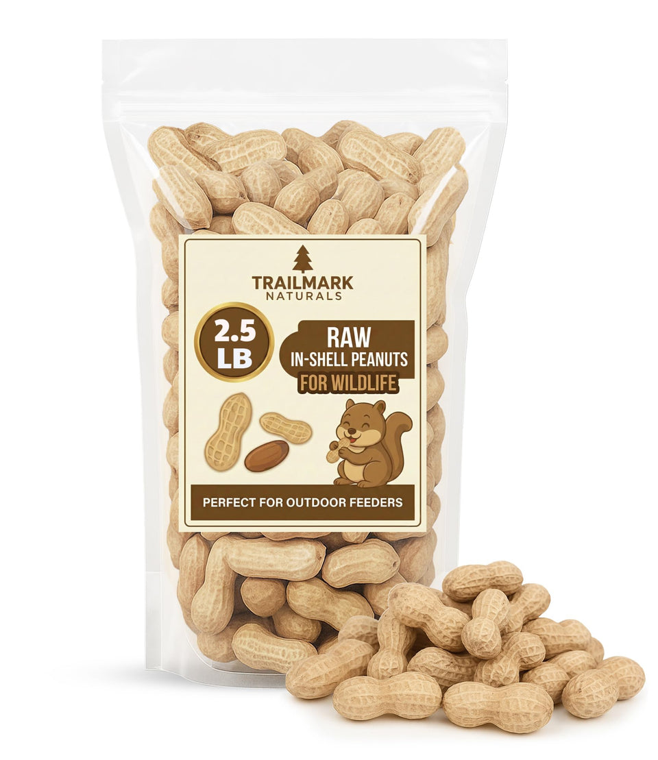 Trailmark Naturals raw peanuts in shell for squirrels — easy outdoor feeding.