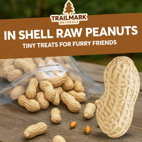 Trailmark Naturals USA-grown peanuts closeup — premium raw nutrition in shell.