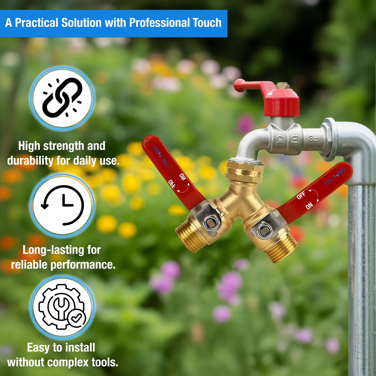 TRA KEA leakproof 3-4-inch fittings ensuring tight seals for leak-free watering