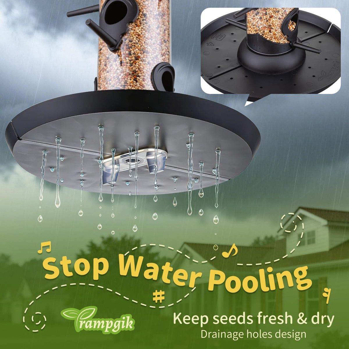 TrampgiK six-port feeding design supports multiple birds