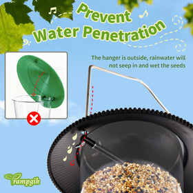 External hanger design minimizes rain intrusion and wobble.