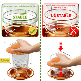TrampgiK screw-reinforced tray keeps the feeding surface secure.