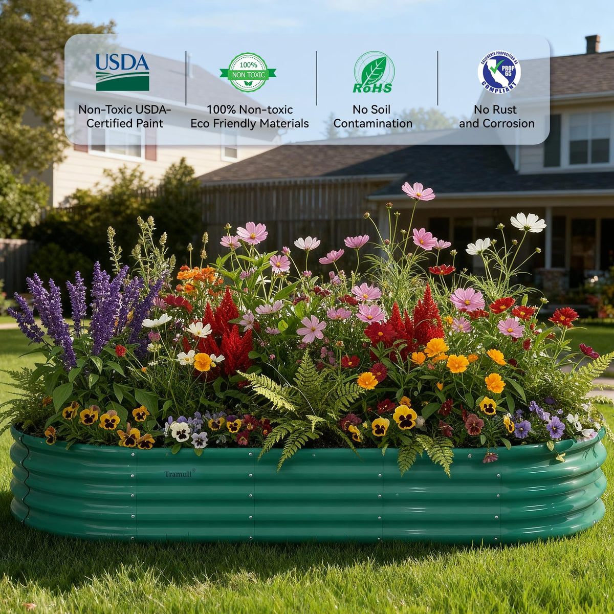 Tramull 18-inch elevated bed height for ergonomic gardening
