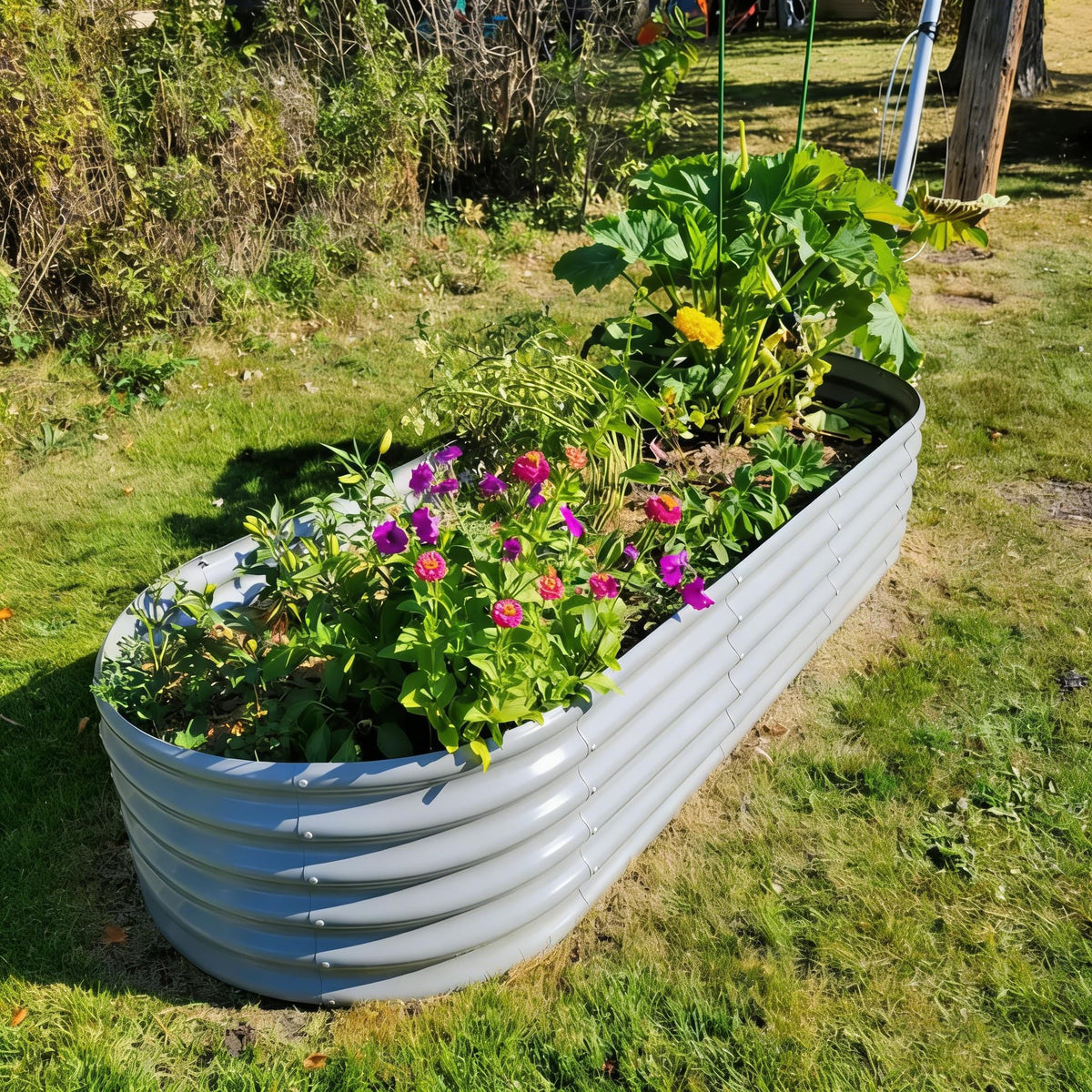 Tramull galvanized steel frame shown for long-lasting outdoor use.