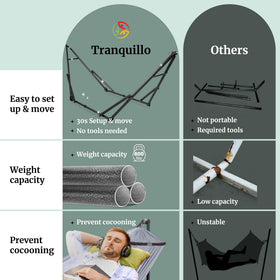 Tranquillo durable hardware ensures stable, smooth rocking and long-lasting use
