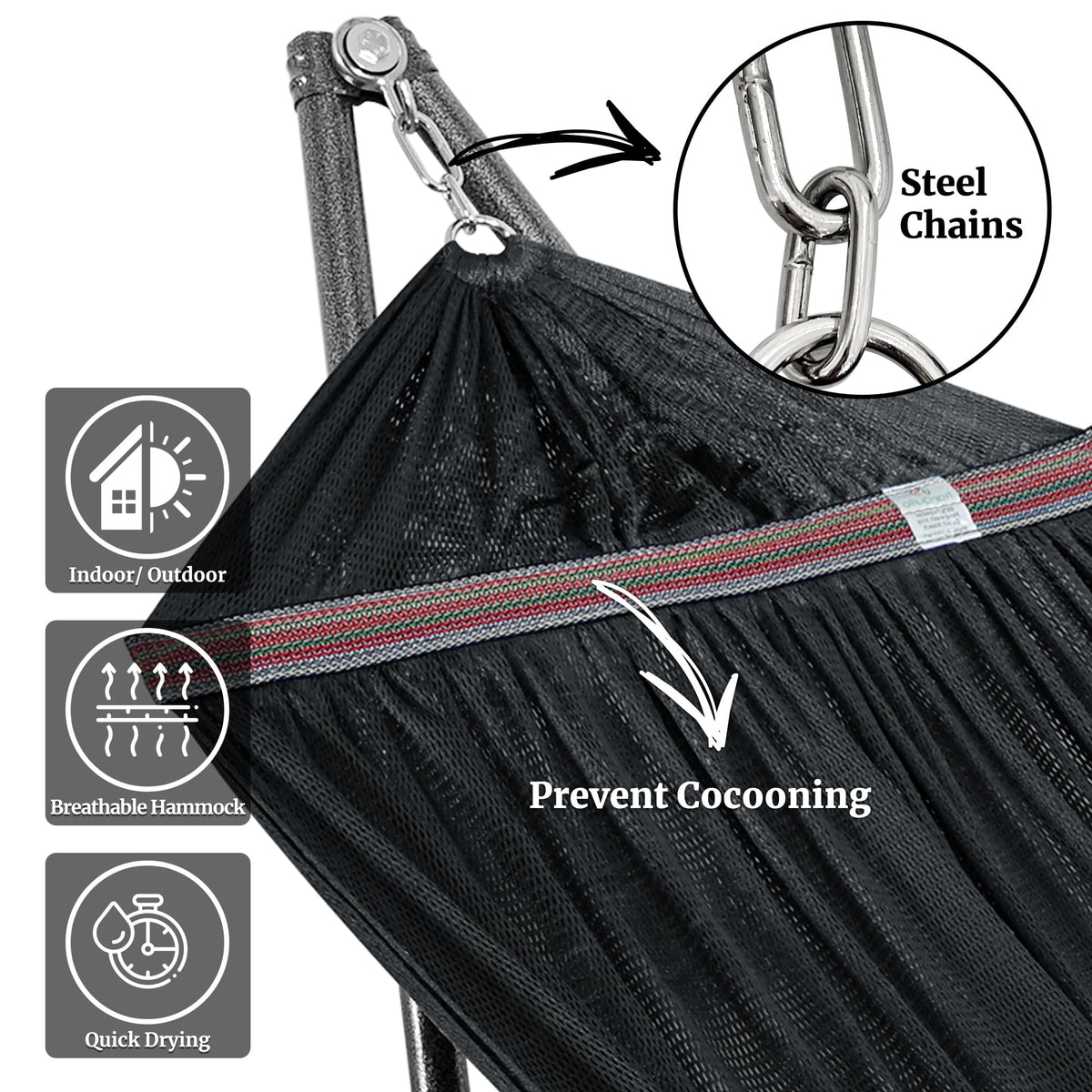 Tranquillo stand folds in 20 seconds for quick outdoor setup.