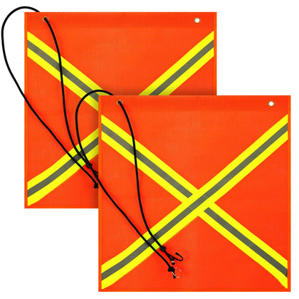 Tranqun 18x18 safety flag orange front view for high visibility
