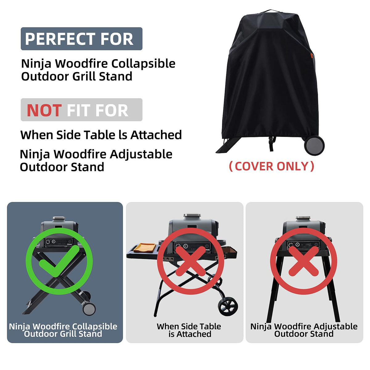 TravelIT custom-fit cover for Ninja Woodfire OG700 on a collapsible stand