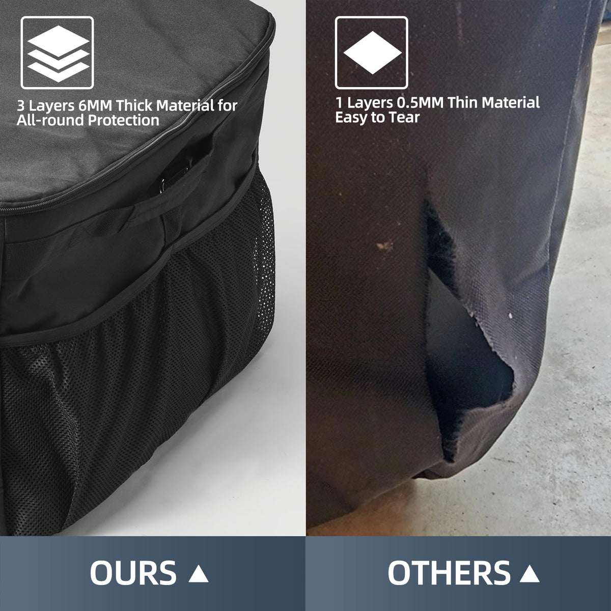TRAVELIT Ninja Woodfire Pro XL bag with straps enables secure transport.