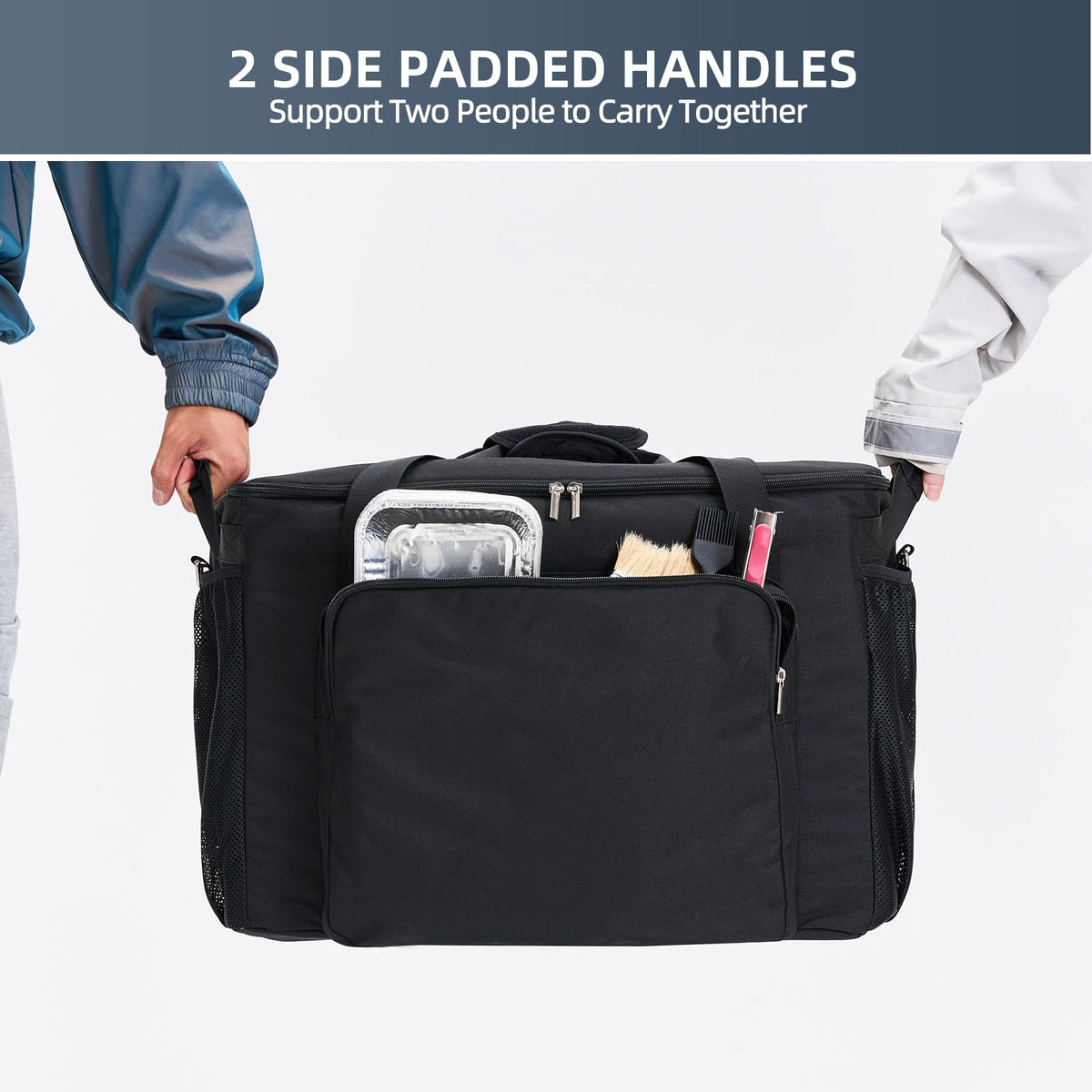 TRAVELIT Ninja Woodfire Pro XL bag water-resistant material offers light rain protection.