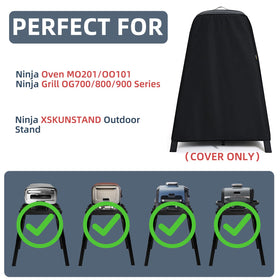 TRAVELIT Ninja Woodfire Pro XL cover snug fit with bottom band for wind protection.