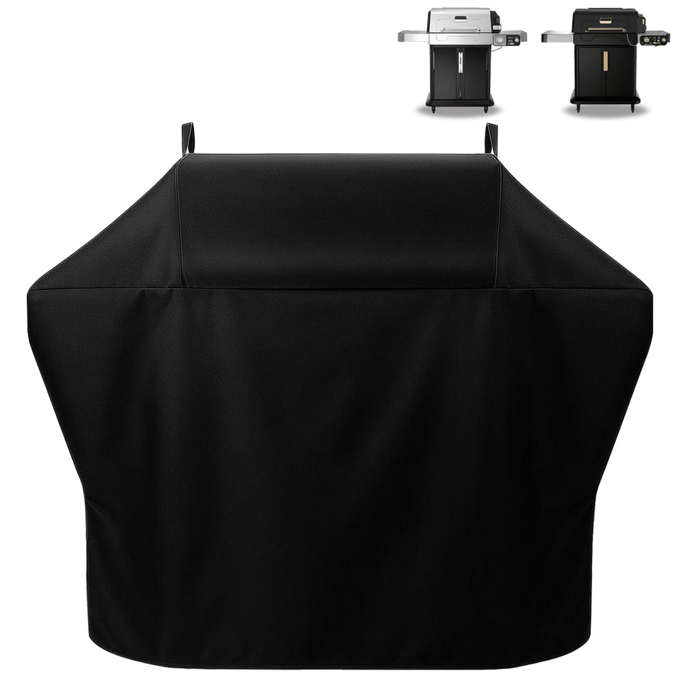 TRAVELIT Ninja FlexFlame cover shields grill from rain for dry storage.