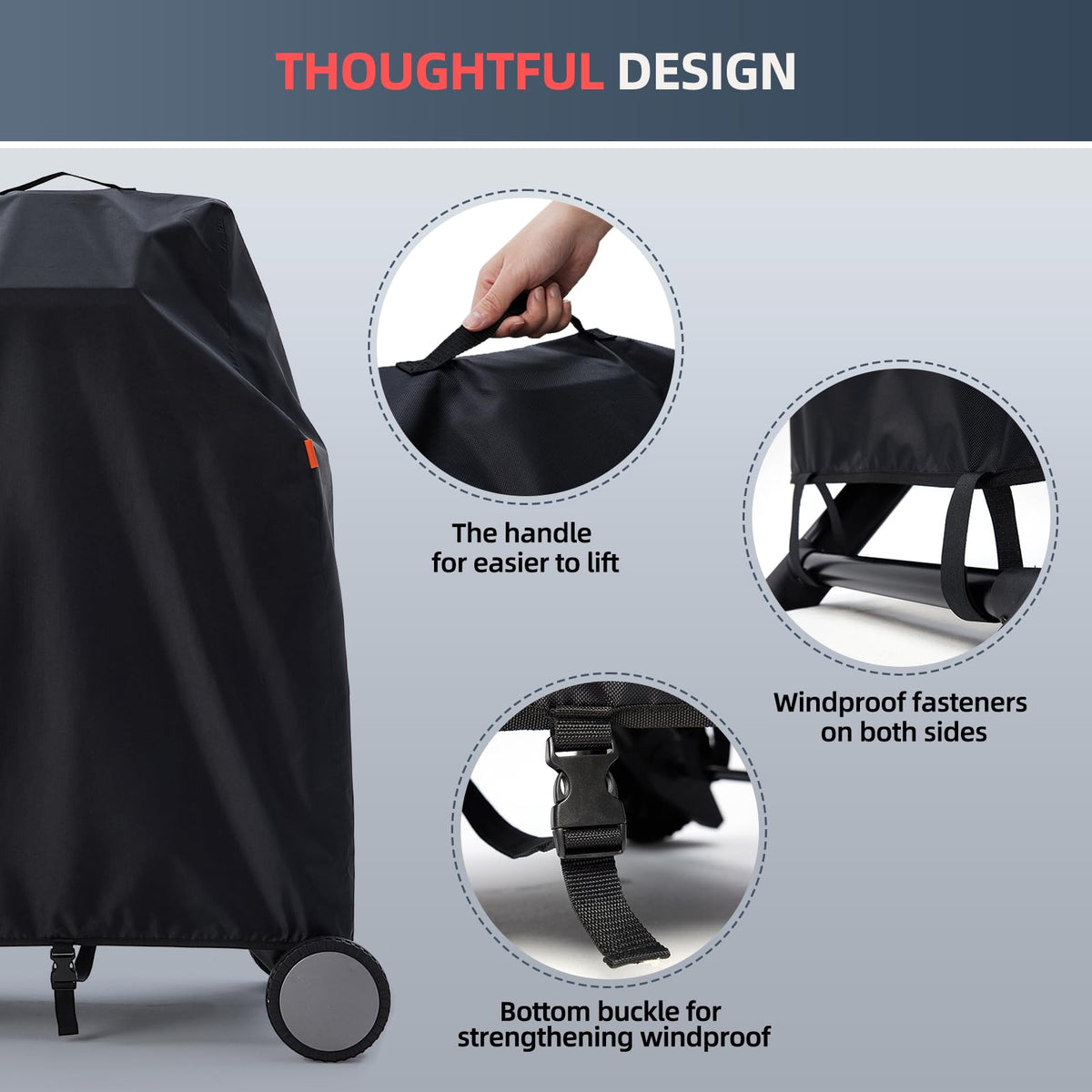 TravelIT windproof straps secure Ninja OG700 cover during windy days