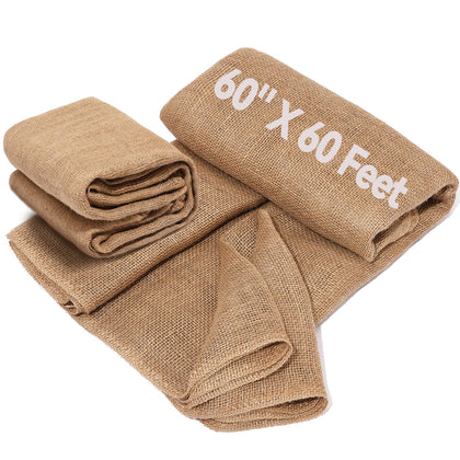 TravLand burlap aisle runner for rustic wedding decor and natural boho ambiance.