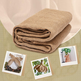 TravLand burlap banner for Just Married adds rustic charm