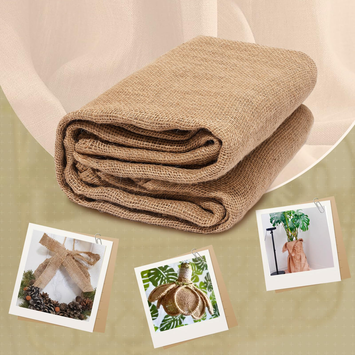 TravLand burlap roll used as rustic table runner for events