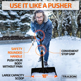 Trazon snow shovel rugged black design for winter use