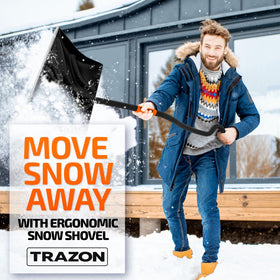 Trazon snow shovel ideal for driveway clearance and garage use