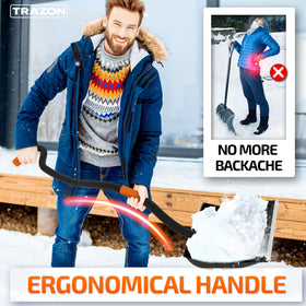 Trazon snow shovel large-capacity scoop for faster cleanup