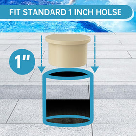 Trdzi easy installation view of pool hole cap being placed