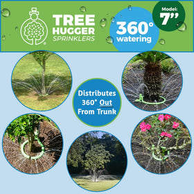 Tree Hugger sprinkler ring for trees and shrubs delivering root-zone hydration