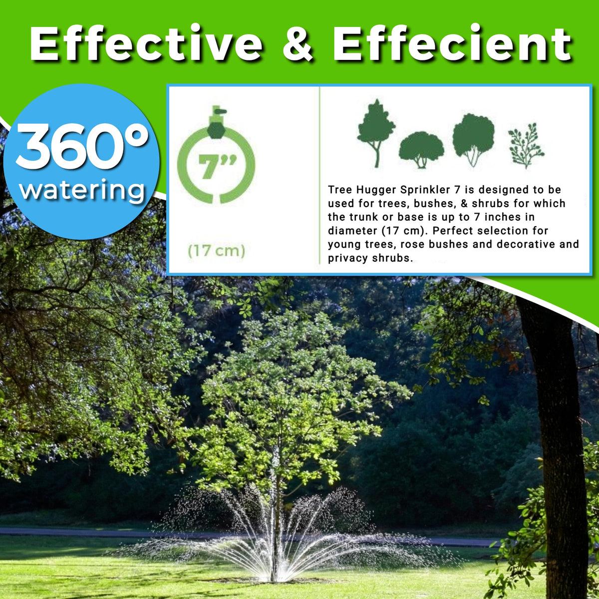 Adjustable-flow valve on Tree Hugger ring for customizable watering at the base