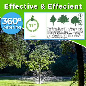 Focus on drip line with Tree Hugger watering ring for efficient hydration.