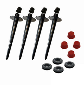 Tree I.V. four-pack DIY root feeder kit with bucket setup for easy irrigation